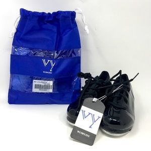 WUIWUIYU Lace Up Tap Dancing Shoes, Unisex Kid's Size 12(B)26 - Black